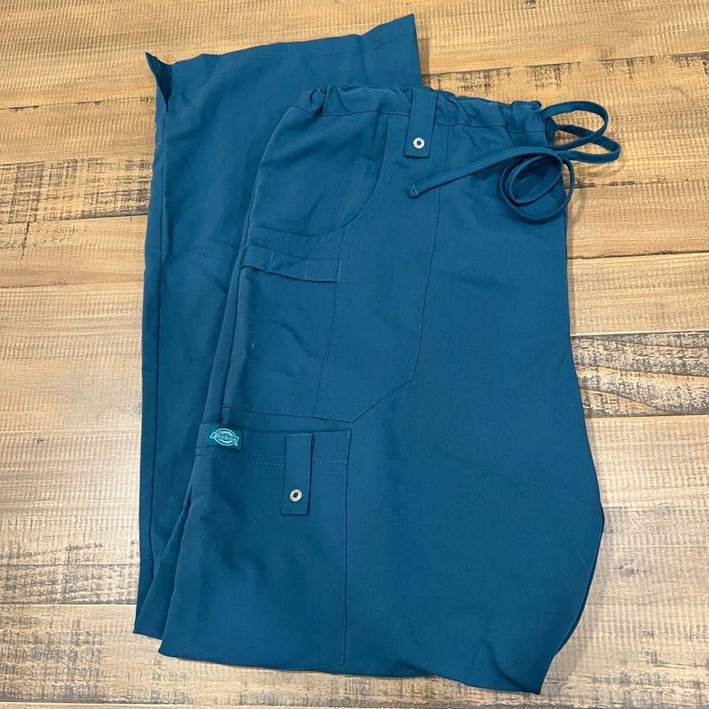 Dickies Womens Scrub Bottoms Teal Size Large